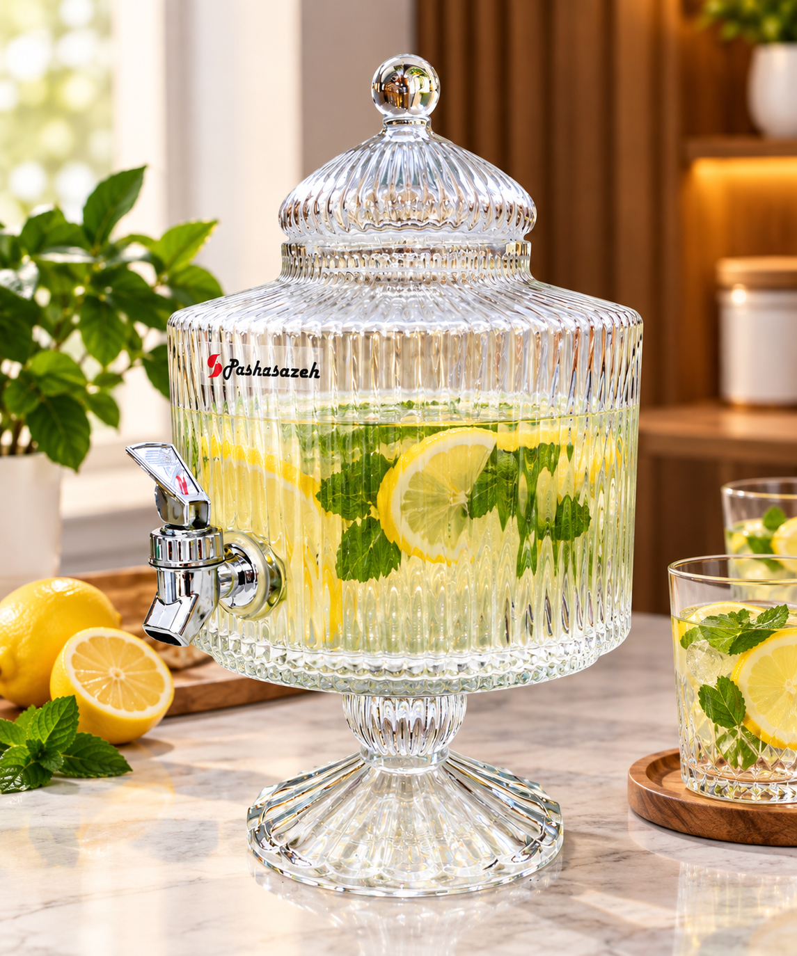 کلمن شیشه ای ۴ لیتری برند پاشا سازه (کیفیت عالی)