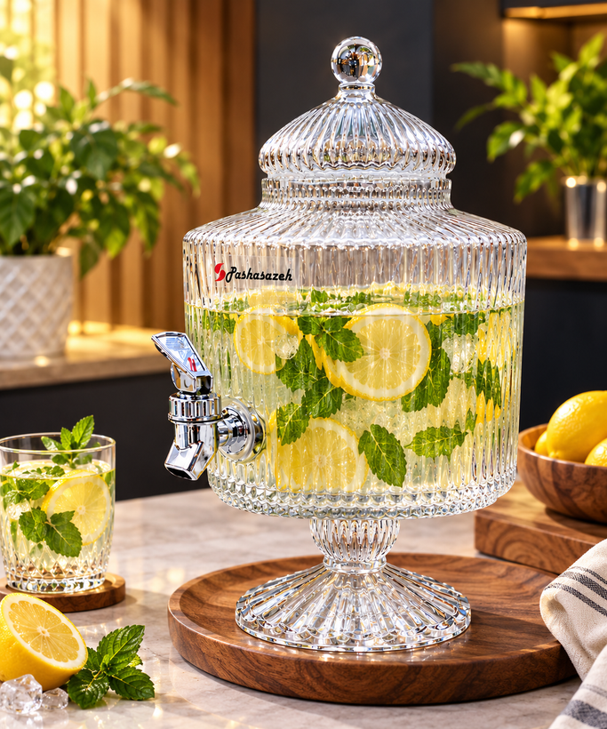 کلمن شیشه ای ۴ لیتری برند پاشا سازه (کیفیت عالی)